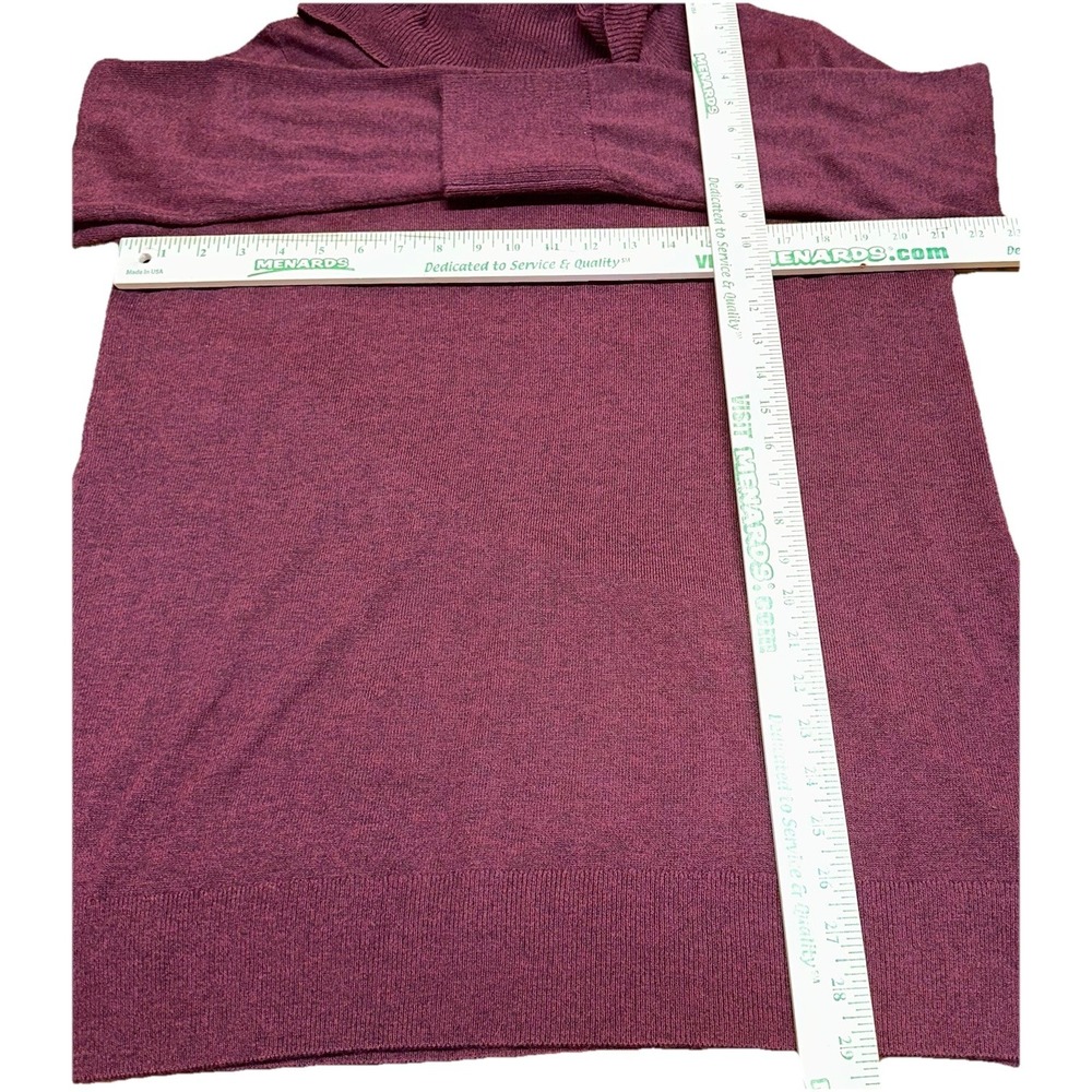 Loft Burgundy Cowl Neck Long Sleeve Ribbed Knit Tunic Sweater Women's XL - Picture 6 of 7